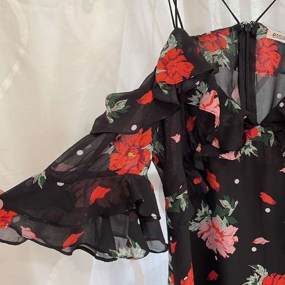 Essue Brand Jr’s Black floral Dress, Large - Picture 3 of 5